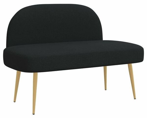 VidaXL Kárpitozott pad háttámlával Fekete 110 x 60 x 76 cm