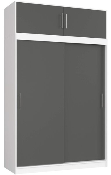 AKORD CLP Tolóajtós Rátétszekrény 150cm Laminált Fehér-Szürke
