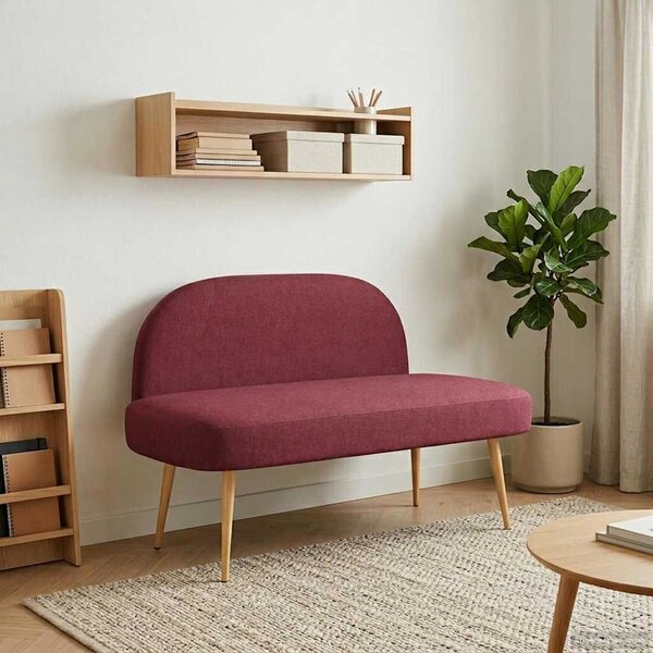VidaXL Kárpitozott pad háttámlával bordó 110 x 60 x 76 cm