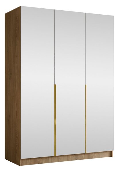 Gardróbszekrény Closico Decoron III, Laminált forgácslap, 215x150x58cm, Aranysárga, Cremona tölgy