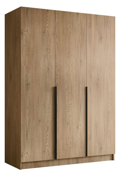 Gardróbszekrény Closico Decoron I, Laminált forgácslap, 215x150x58cm, Cremona tölgy, Fekete