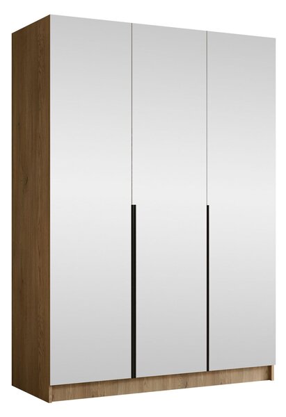 Gardróbszekrény Closico Decoron III, Laminált forgácslap, 215x150x58cm, Cremona tölgy, Fekete