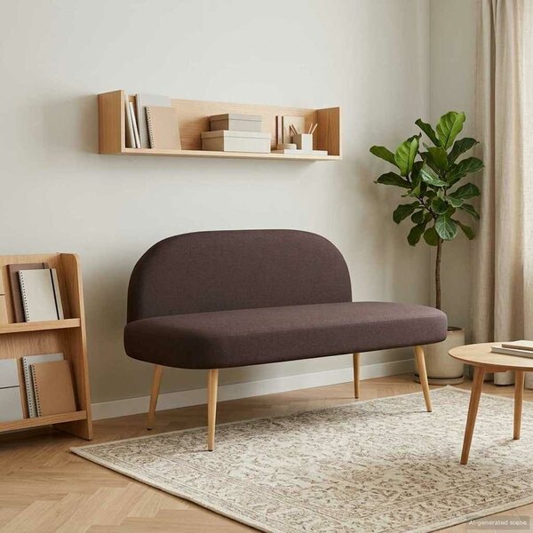 VidaXL Kárpitozott pad háttámlával sötétbarna 110 x 60 x 76 cm