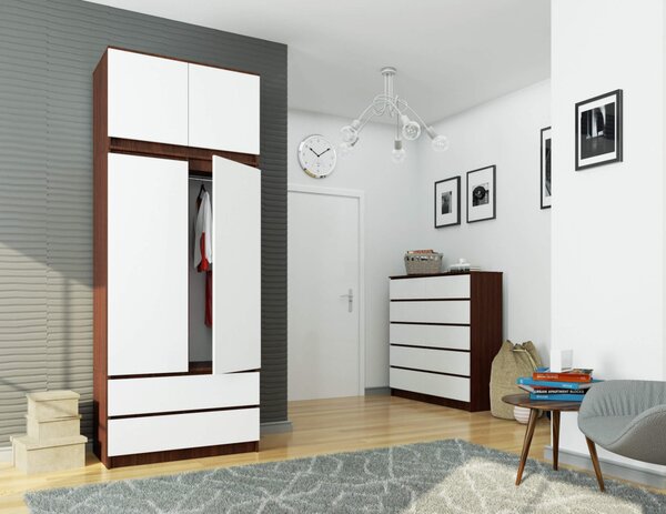 AKORD CLP Szekrényfelső Laminált Wenge-Fehér 90cm