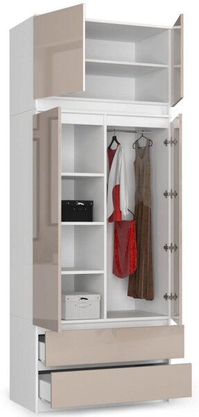 AKORD CLP Szekrényfelső Cappuccino Magasfényű 90cm