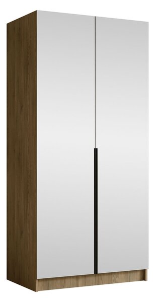 Gardróbszekrény Closico Staton III, Laminált forgácslap, 215x100x58cm, Fekete, Cremona tölgy