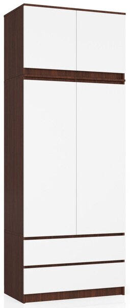 AKORD CLP Szekrényfelső Laminált Wenge-Fehér 90cm