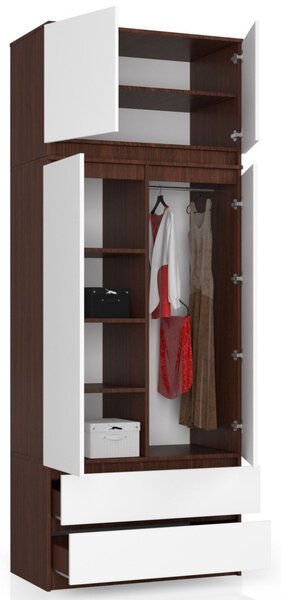 AKORD CLP Szekrényfelső Laminált Wenge-Fehér 90cm