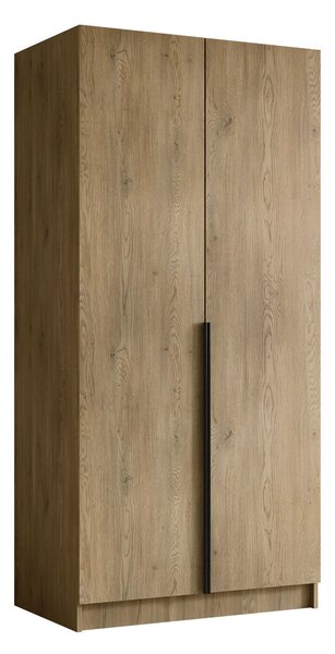 Gardróbszekrény Closico Staton I, Laminált forgácslap, 215x100x58cm, Cremona tölgy, Fekete