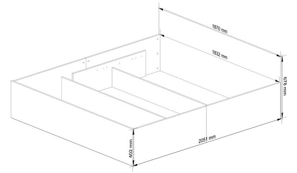 AKORD CLP Tárolós Ágy 180x200 Sonoma Tölgy Ágyrács