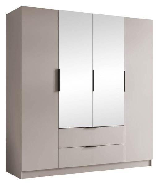 Gardróbszekrény Closico Cadron II, Laminált forgácslap, 216x200x60cm, Kasmír, Fekete