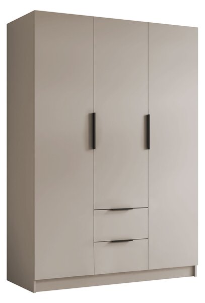 Gardróbszekrény Closico Calvron I, Laminált forgácslap, 216x150x60cm, Kasmír, Fekete