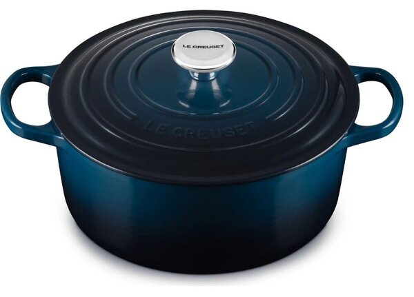 Le Creuset Ötöttvas Főző / Sütőedény fedéllel Ø 26cm 5,3L - Sötétkék