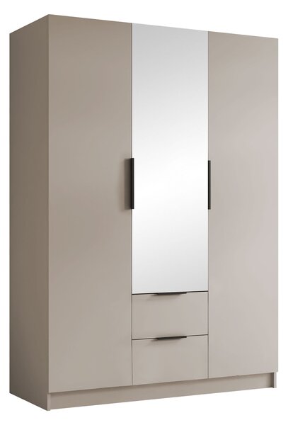 Gardróbszekrény Closico Calvron II, Laminált forgácslap, 216x150x60cm, Kasmír, Fekete