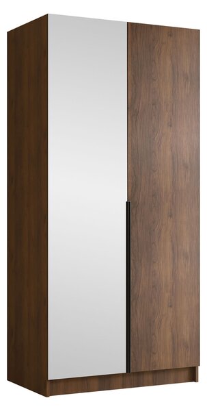 Gardróbszekrény Closico Staton II, Laminált forgácslap, 215x100x58cm, Fekete, Dió