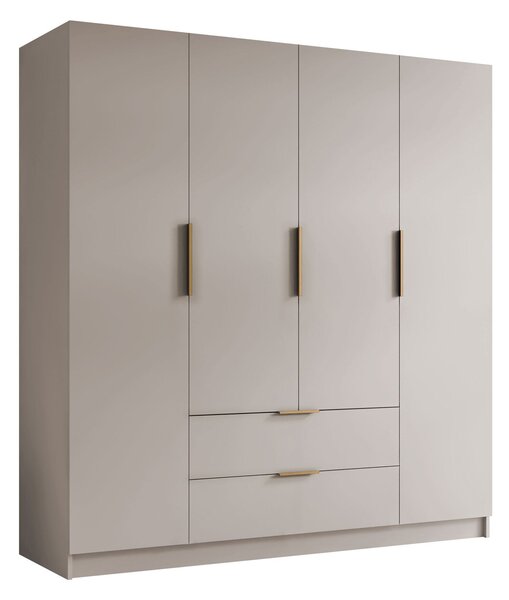 Gardróbszekrény Closico Cadron I, Laminált forgácslap, 216x200x60cm, Kasmír, Aranysárga