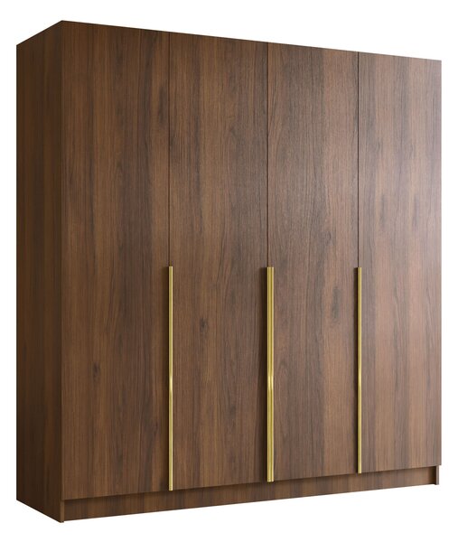 Gardróbszekrény Closico Navor I, Laminált forgácslap, 215x200x58cm, Aranysárga, Dió