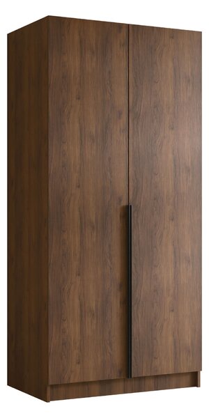 Gardróbszekrény Closico Staton I, Laminált forgácslap, 215x100x58cm, Dió, Fekete