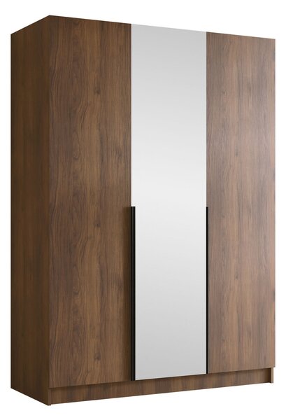 Gardróbszekrény Closico Decoron II, Laminált forgácslap, 215x150x58cm, Dió, Fekete