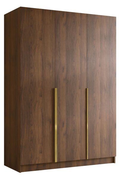 Gardróbszekrény Closico Decoron I, Laminált forgácslap, 215x150x58cm, Aranysárga, Dió