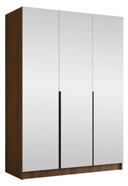 Gardróbszekrény Closico Decoron III, Laminált forgácslap, 215x150x58cm, Dió, Fekete