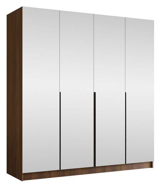 Gardróbszekrény Closico Navor III, Laminált forgácslap, 215x200x58cm, Dió, Fekete