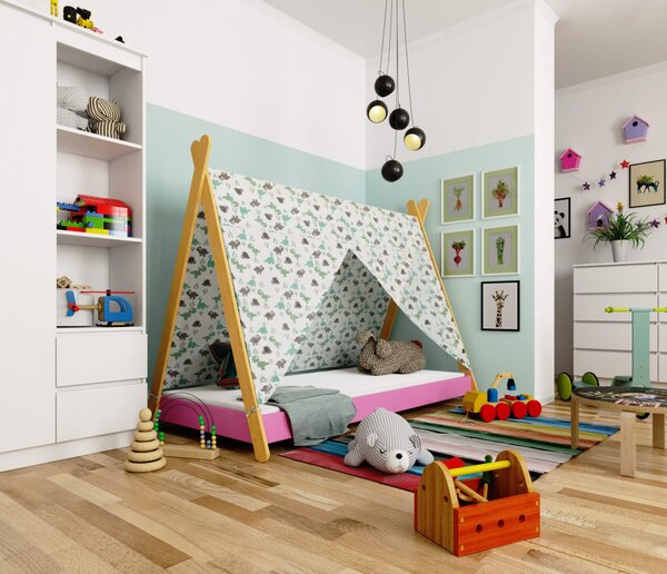 AKORD GEM Tipi Gyerekágy Laminált Rózsaszín 180x80