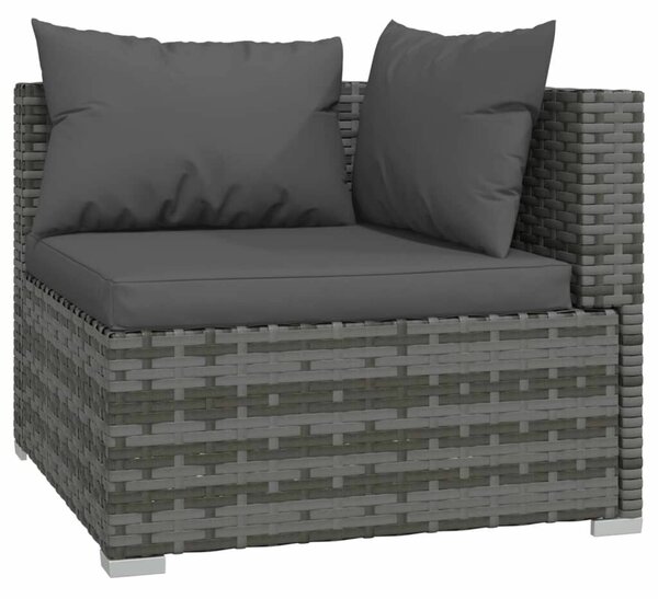 VidaXL 5 részes szürke polyrattan kerti ülőgarnitúra párnákkal