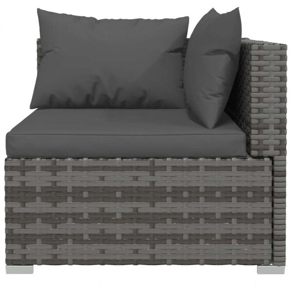 VidaXL 5 részes szürke polyrattan kerti ülőgarnitúra párnákkal