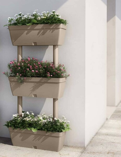 6 db tópszínű kerti virágtartó 100 cm