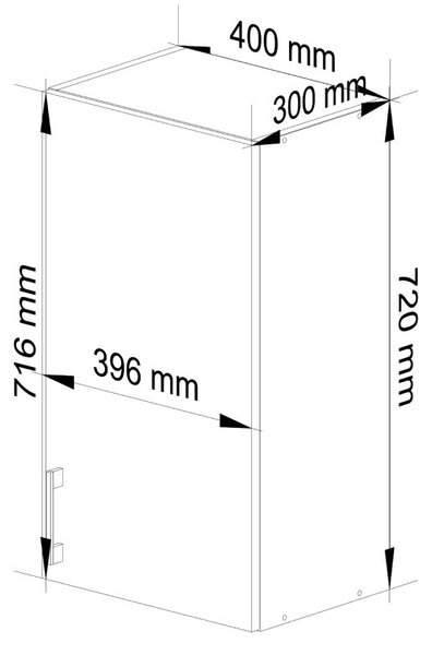 AKORD Lima Fali Konyhaszekrény Sonoma Tölgy 40cm