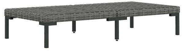Polyrattan Kerti Bútorszett - 9 részes - Sötétszürke