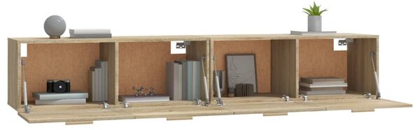2 db sonoma tölgy színű szerelt fa faliszekrény 100x36,5x35 cm