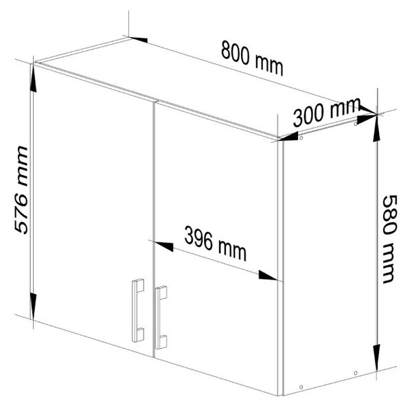 AKORD Lima Sonoma Tölgy Fali Konyhaszekrény 80cm