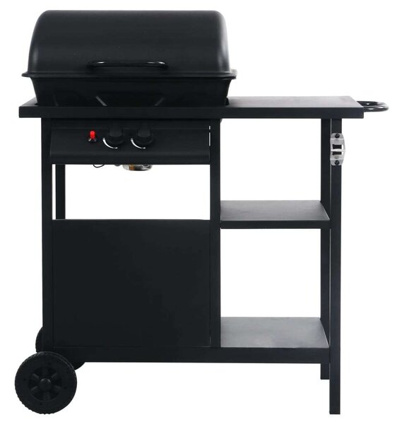 Fekete gáz grillező 3 szintes kisasztallal
