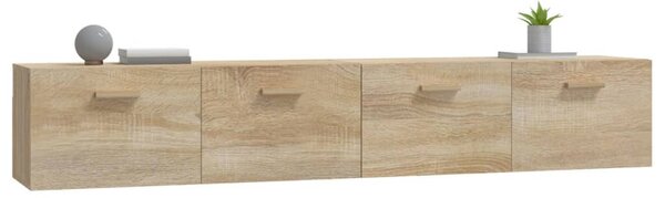2 db sonoma tölgy színű szerelt fa faliszekrény 100x36,5x35 cm