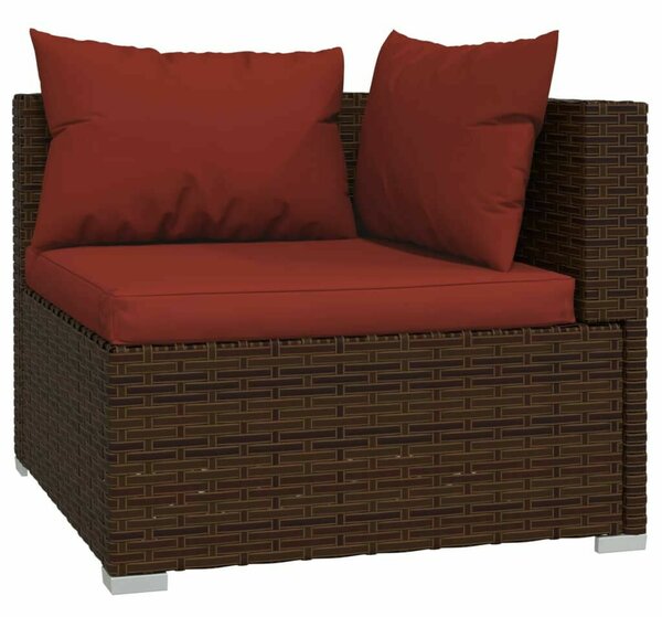VidaXL 8 részes barna polyrattan kerti ülőgarnitúra párnákkal