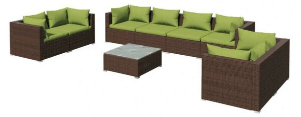 VidaXL Polyrattan Kerti Ülőgarnitúra - 9 részes