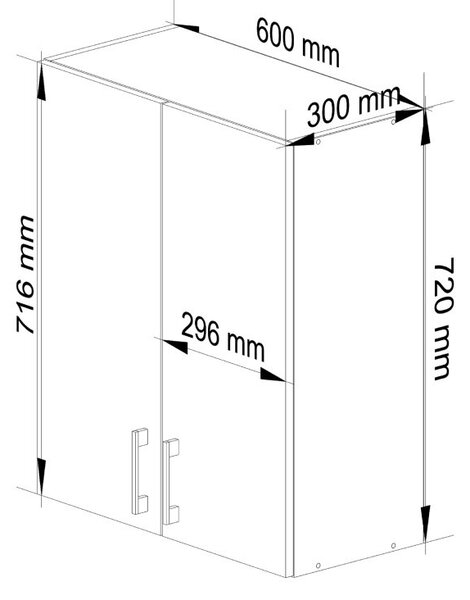 AKORD Lima W60 Faliszekrény Laminált Fehér-Sonoma Tölgy
