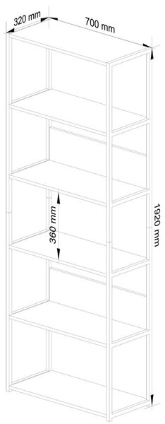 AKORD Loft 700 Fém Polcos Állvány Fehér