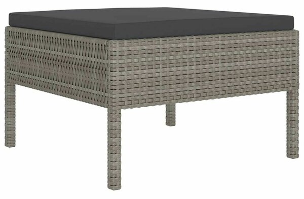 Polyrattan Kerti Ülőgarnitúra - 12 részes - Szürke