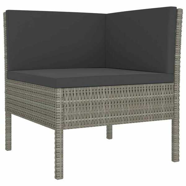 Polyrattan Kerti Ülőgarnitúra - 12 részes - Szürke
