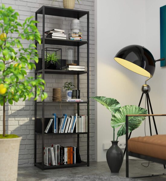 AKORD Loft Ipari Polcos Állvány Fekete 6-Szintes