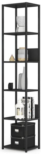 AKORD Loft Ipari Polcos Állvány Laminált Fekete 40cm