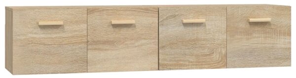 2 db sonoma tölgy színű szerelt fa faliszekrény 80x35x36,5 cm