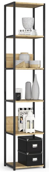 AKORD Loft Ipari Polcos Szekrény Artisan Tölgy Fekete 40cm
