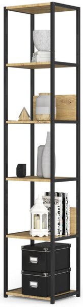 AKORD Loft Ipari Polcos Szekrény Artisan Tölgy Fekete 40cm