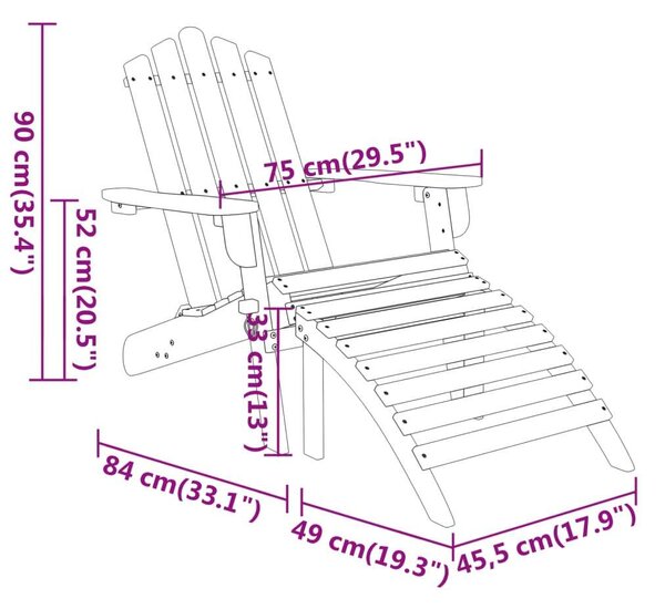 VidaXL Akácfa Adirondack Ülőgarnitúra - 3 részes