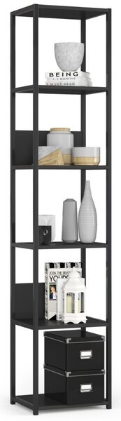 AKORD Loft Ipari Polcos Állvány Laminált Fekete 40cm
