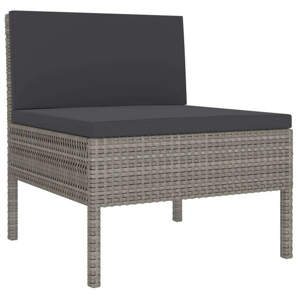 VidaXL Kerti Ülőgarnitúra - 3 részes - Szürke Polyrattan